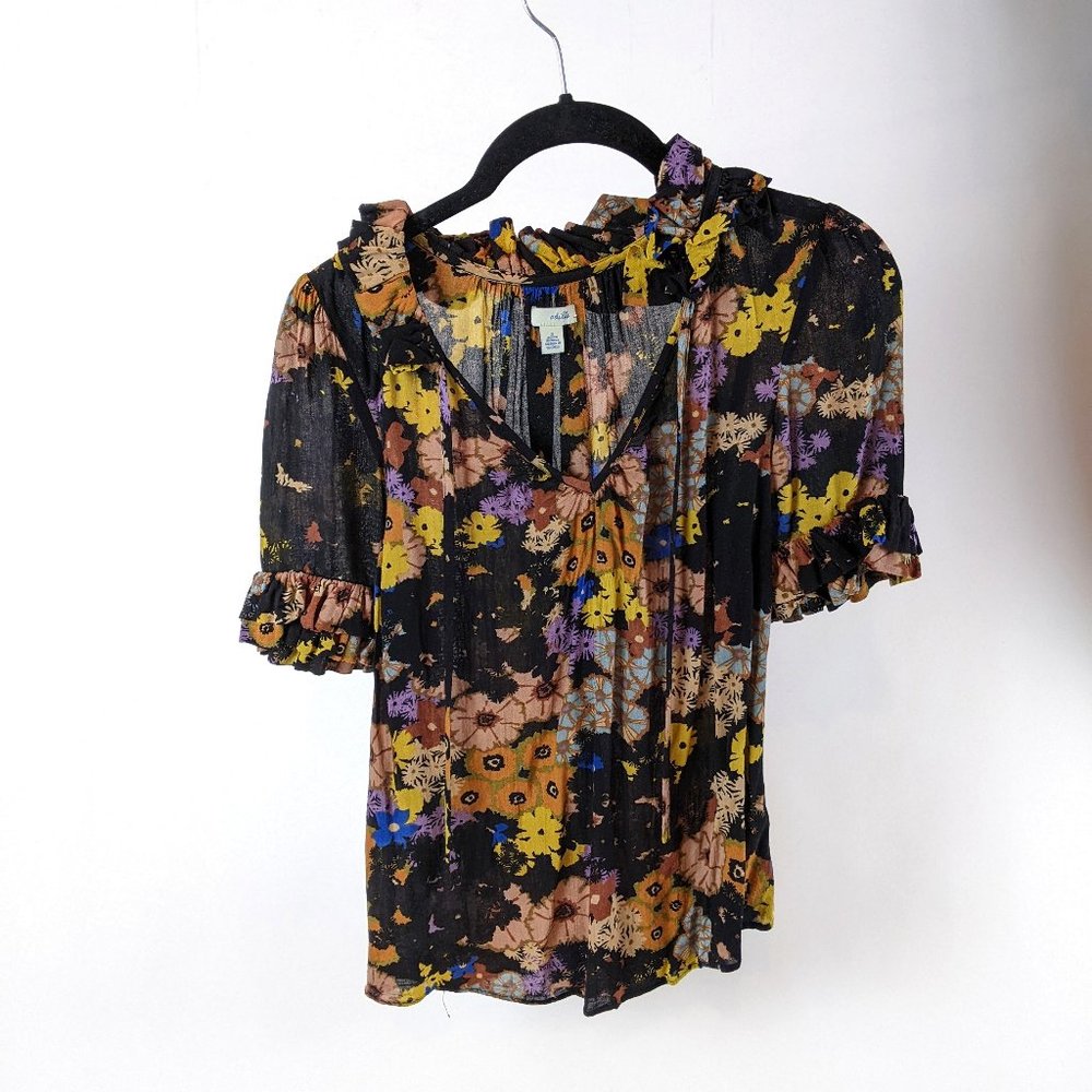 Anthropologie Floral Blouse Sz 2